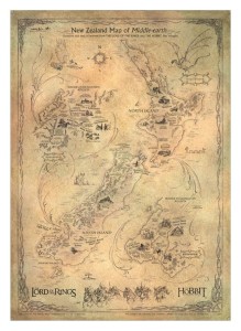 Plakat Weta Workshop Mapa Nowej Zelandii 50 x 70 cm