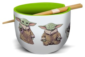 Miska ceramiczna Stor Star Wars: The Mandalorian Grogu z pałeczkami