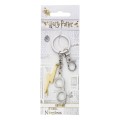 Harry Potter Keychain Lightening Bolt & Glasses (silver plated) The Carat Shop