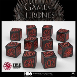 Zestaw kości Q Workshop Game of Thrones Targaryen 10xD6