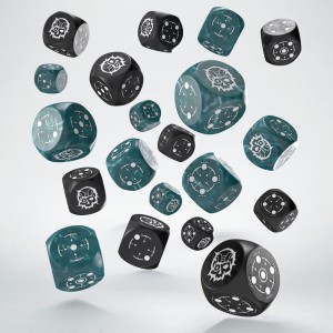 Zestaw Kości D6 Crosshairs Compact Stormy & Black