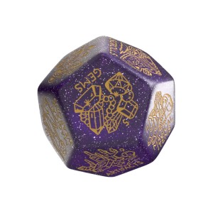 Kostka Q Workshop Viridian Jumbo Dice Treasure Generator D12 Shimmering Purple