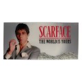 Scarface Glass Poster The World Is Yours (Grey Background) SD Toys 60 x 30 cm