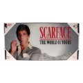 Scarface Glass Poster The World Is Yours (Grey Background) SD Toys 60 x 30 cm