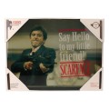SD Toys Scarface Glass Poster Say Hello 40 x 30 cm
