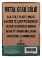 FaNaTtik Metal Gear Solid 2 Ingot Snake 24k Gold Plated Limited Edition