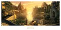 Weta Workshop Lord of the Rings Art Print The Grey Havens 59 x 30 cm