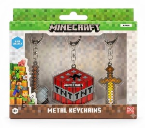 Brelok Minecraft Zestaw Siekiera Miecz Dynamit TNT 3-pack