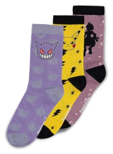 Skarpetki Difuzed Pokemon Pikachu Ghost Mewtwo 3-Pak 39-42