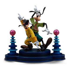 Figurka Iron Studios Goofy i Max na scenie Powerline