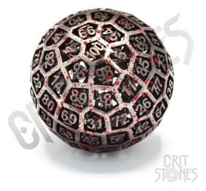 Kość Glassstaff CritStones Hollow Metal D100 Centigrave
