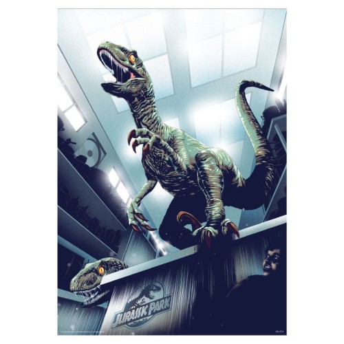 Jurassic Park Art Print 30th Anniversary Edition Hiding in Kitchen ...