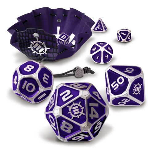 Enhance Tabletop Series Metal RPG Kości Set Purple (7)