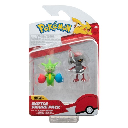 Pokemon-Battle-Figurka-Pack-Mini-Figurka-2-Pack-Pawniard,-Roselia-5-cm