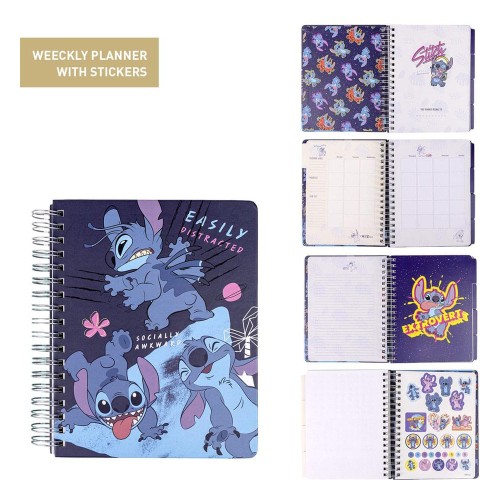 Cerdá Lilo & Stitch Weekly Planner with Stickers Stitch Easily Distracted