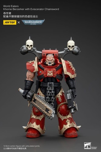 Figurka Joy Toy (CN) Warhammer 40k 1/18 World Eaters Khorne Berzerker with Eviscerator Chainsword 13 cm