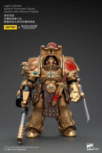 Warhammer-The-Horus-Heresy-Action-Figurka-1/18-Legio-Custodes-Aquilon-Terminator-Squad-Aquilon-with-Infernus-Firepike-14-cm