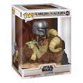 Star-Wars-The-Mandalorian-Funko-POP-Deluxe-Vinyl-Figurka-The-Mandalorian-on-Wantha-with-Child-in-Bag-9-cm