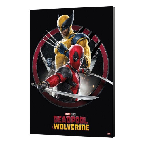 Drewniana sztuka ścienna Semic Deadpool & Wolverine 35 x 50 cm